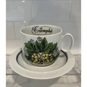 Porcelaine D’Auteuil Jacques Lobjoy Service Fruits Cup & Saucer Criomphe France